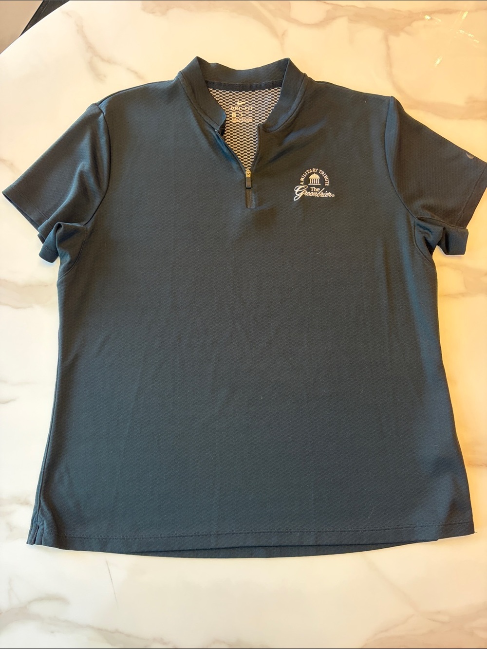 Nike Women's Short Sleeve Quarter-Zip Polo in Teal Blue